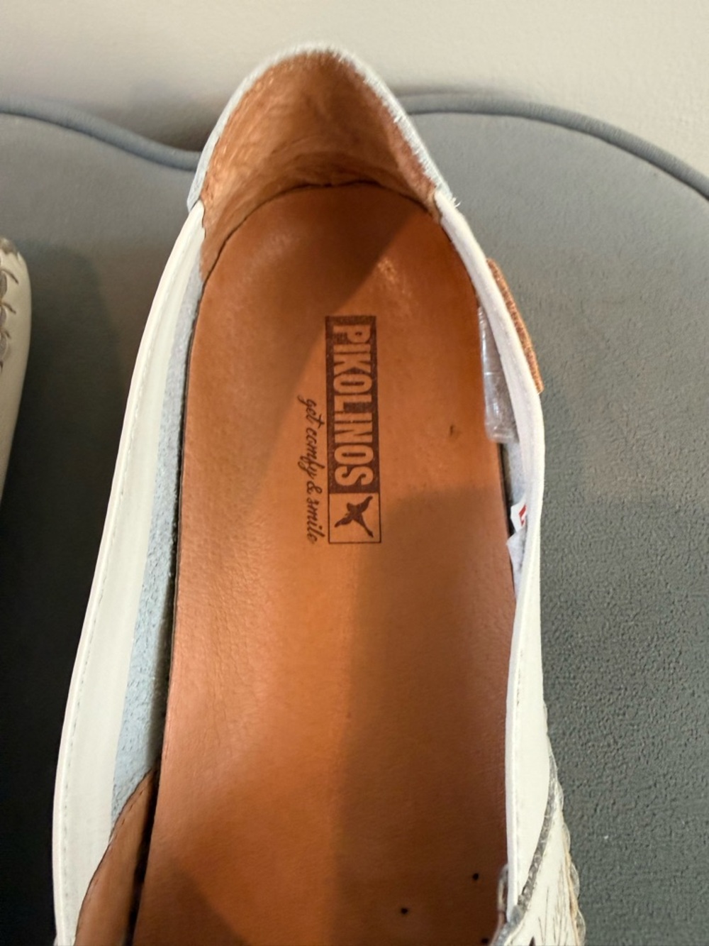 PIKOLINOS White Laser-Cut Slip-On Loafers - Picture 2 of 7